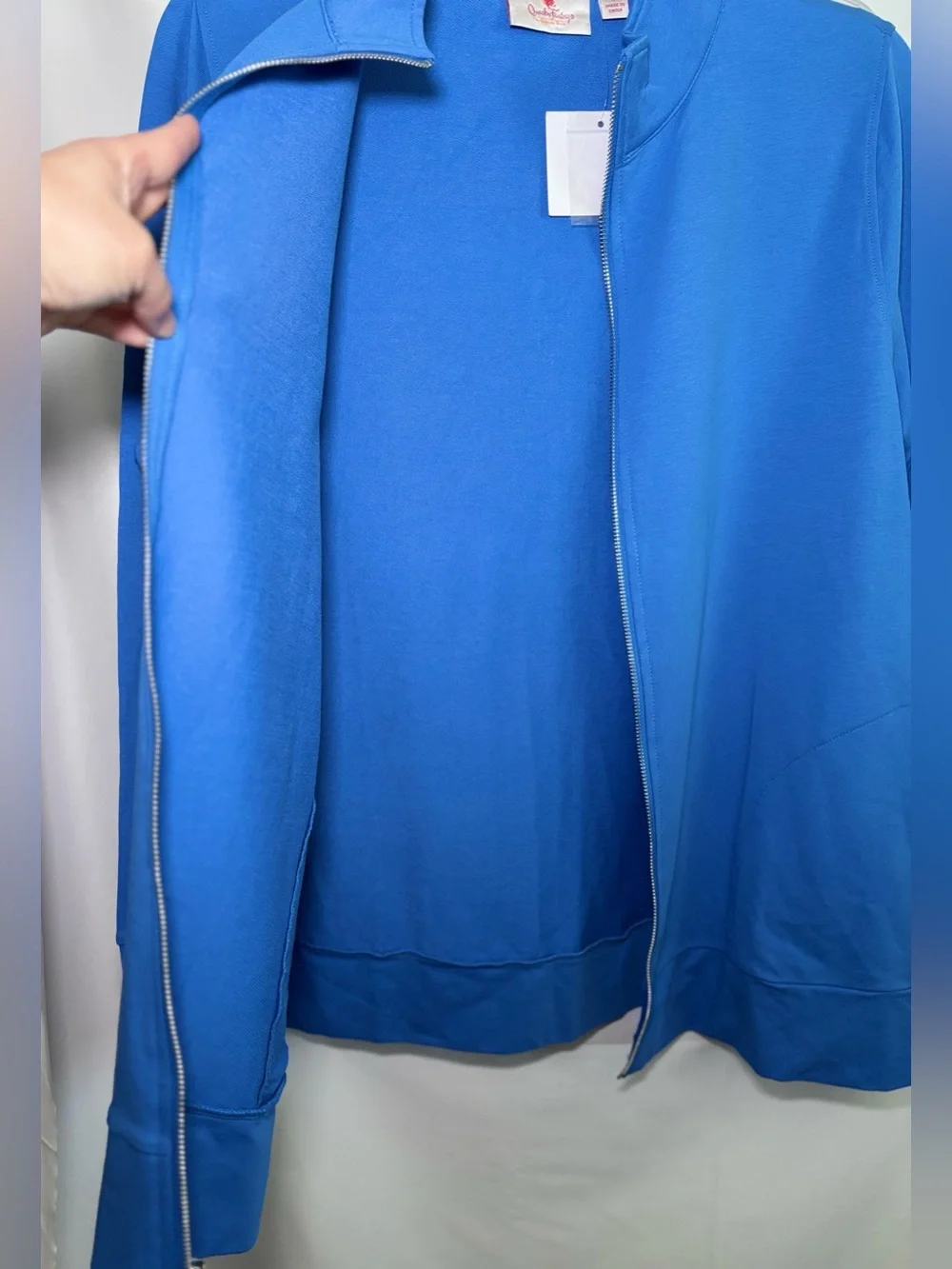 Quacker Factory by Jeanne Bice Royal Blue Full Zip Jacket w/ Rhinestone Accents